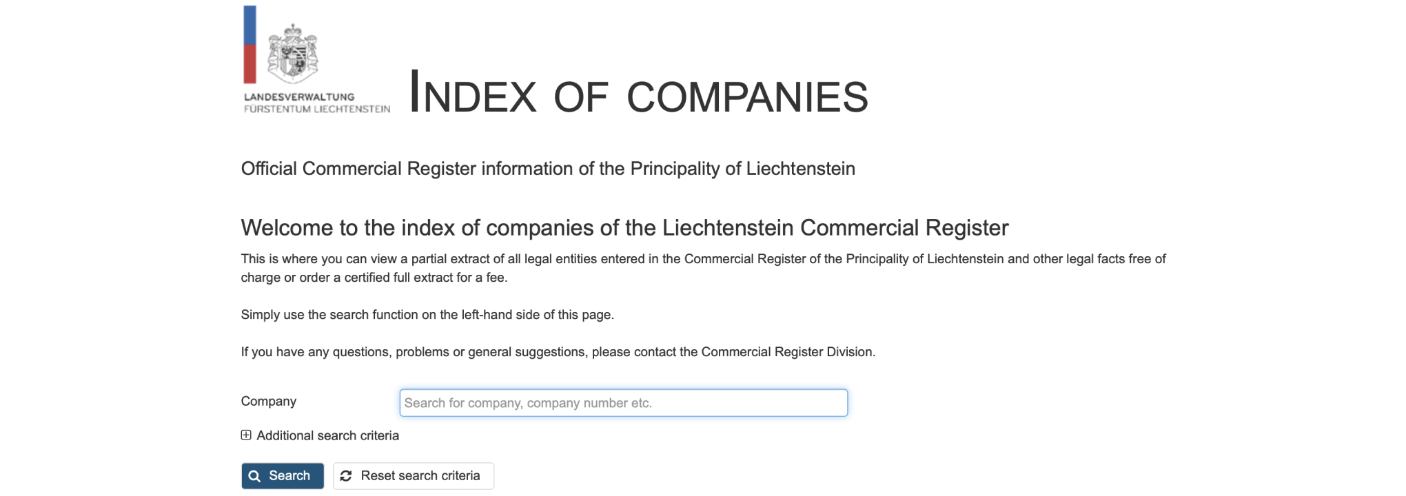 Поиск юрлиц в Коммерческом Реестре