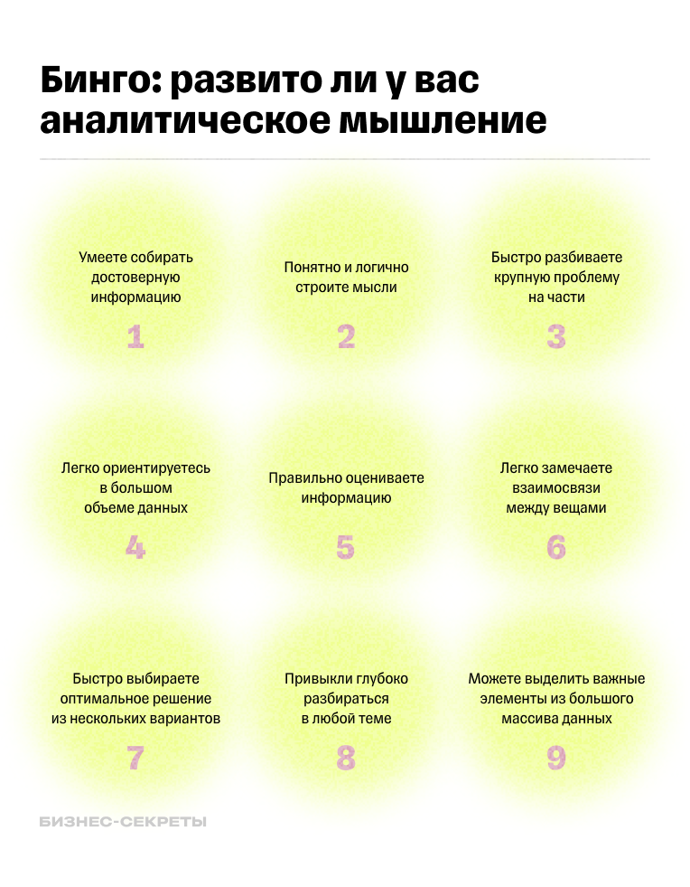 Признаки аналитического мышления