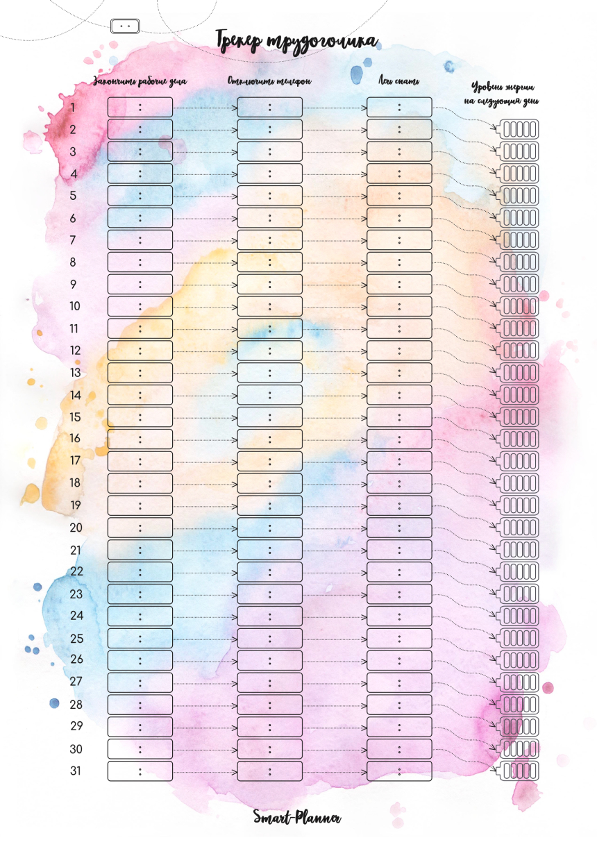 Пример узконаправленного трекера привычек