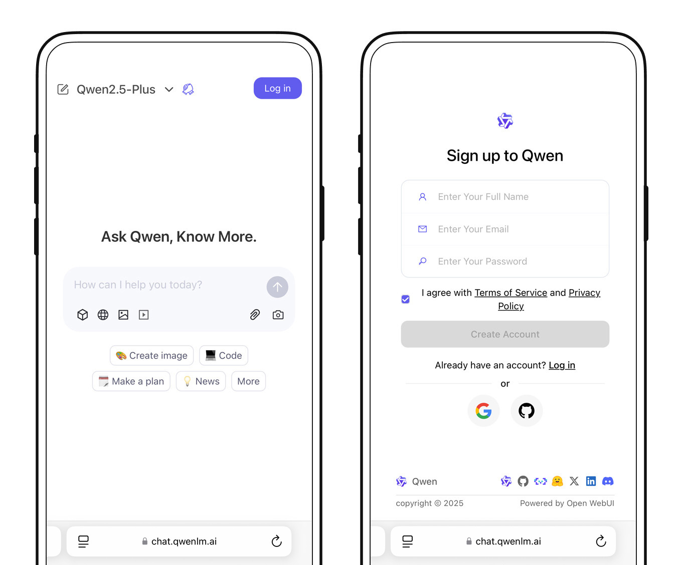 Регистрация в Qwen2.5