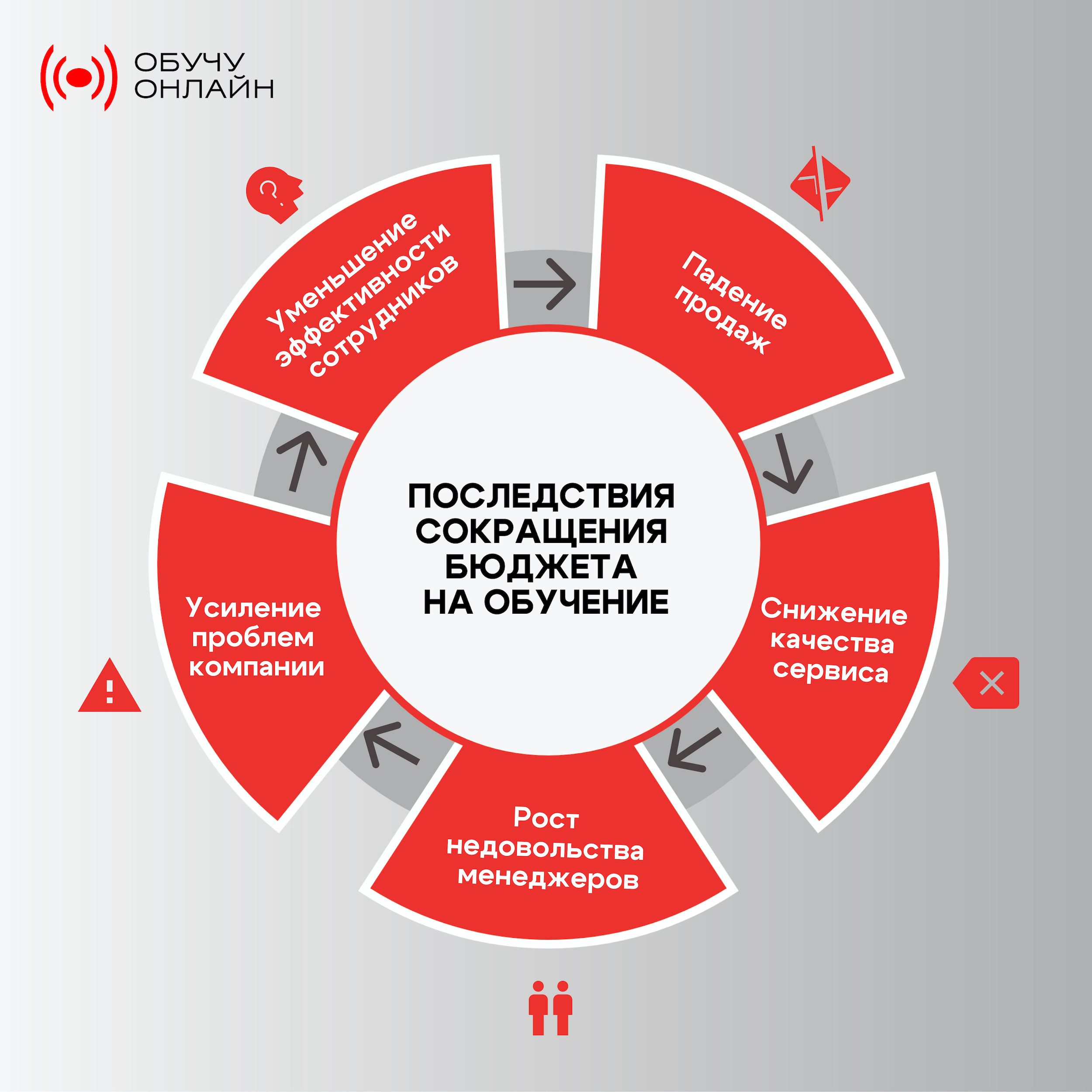 Схема: Последствия сокращения бюджета на обучение