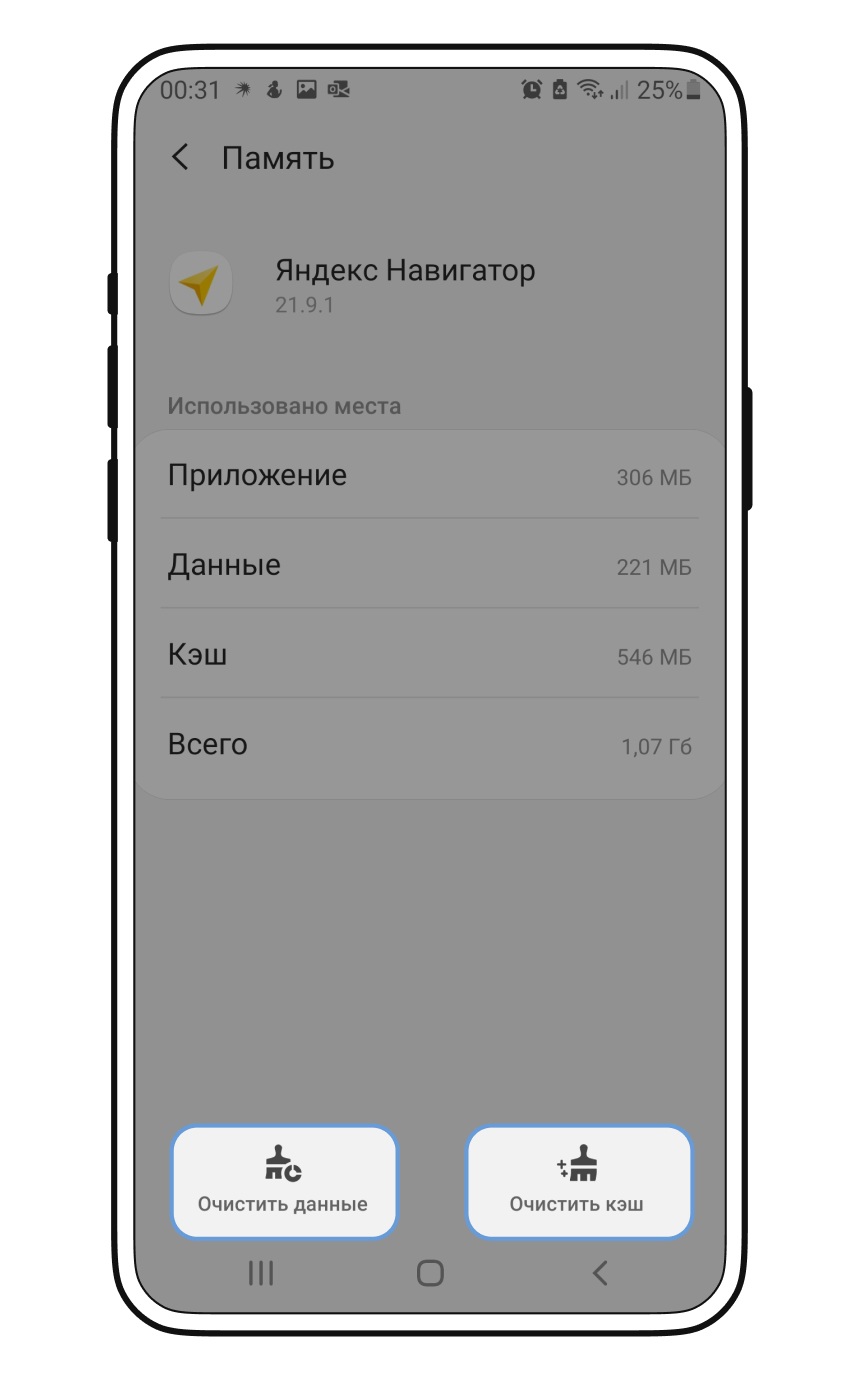 Удаление кэша приложений на Android