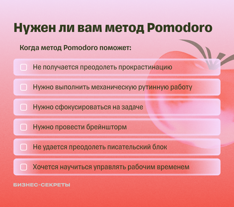Нужен ли вам метод Pomodoro