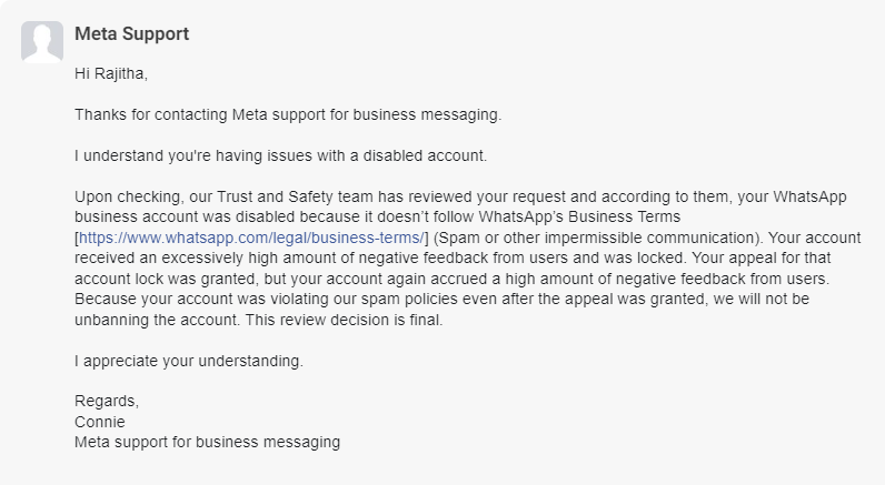 Отказ Meta* разблокировать профиль