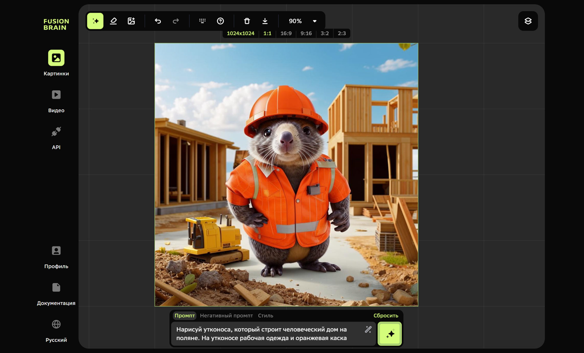 Генерация картинки в Kandinsky