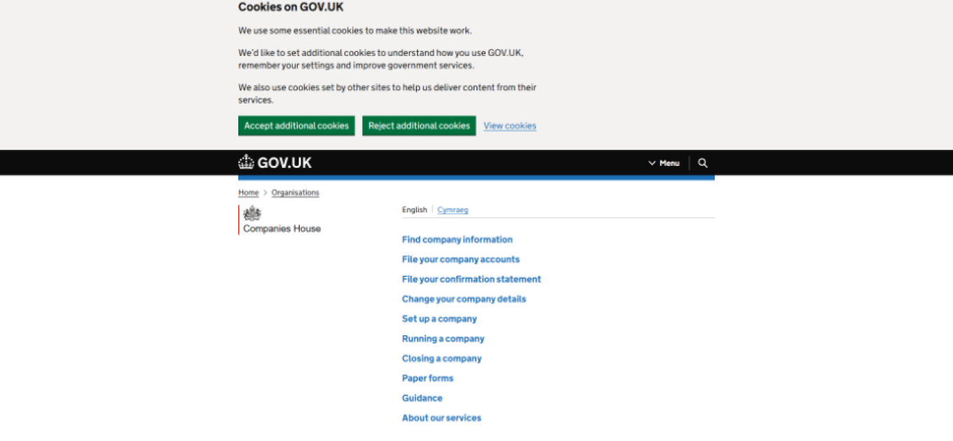 Сайт Companies House