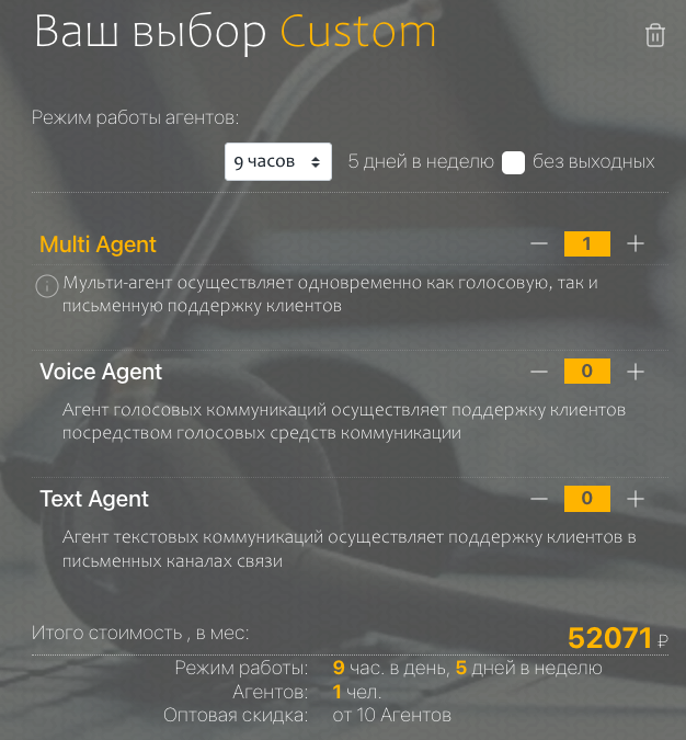 Калькулятор услуг аутсорсинга контактного центра от MiXBS