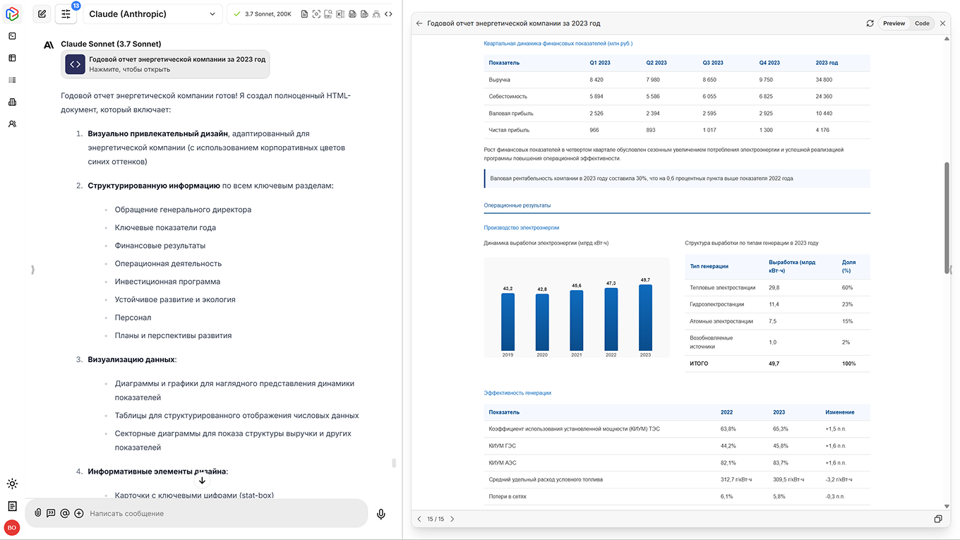 Интерактивный годовой отчет от Claude Sonnet, слайд №2