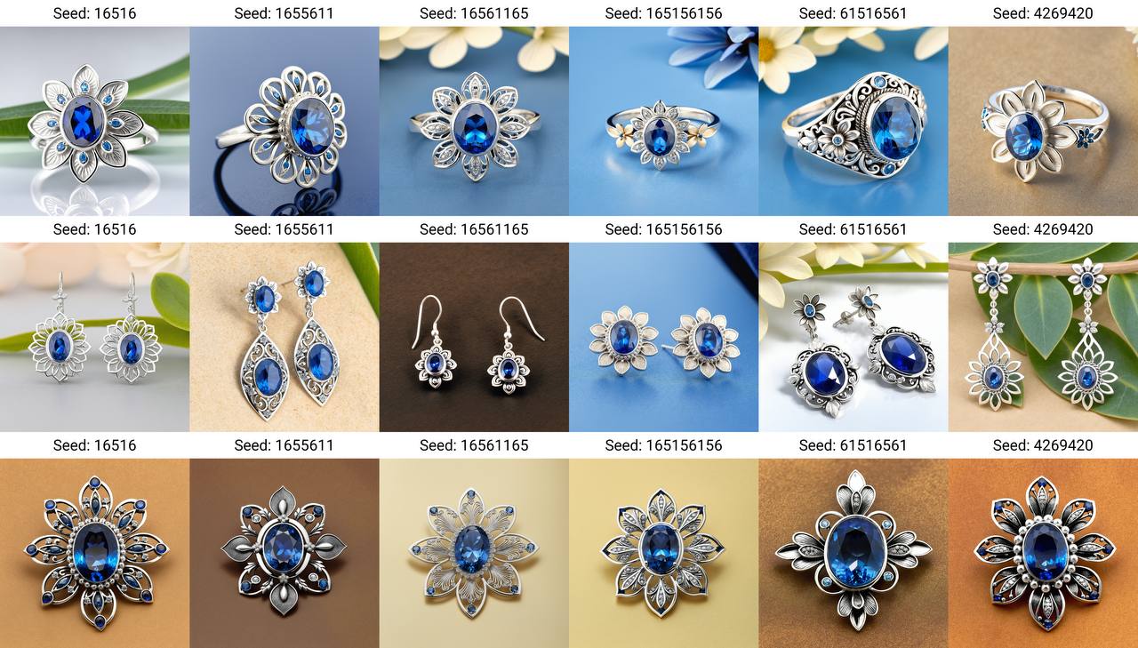 Дизайны украшений, сгенерированные по образцу