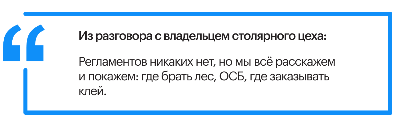 Фрагмент разговора с владельцем столярного цеха