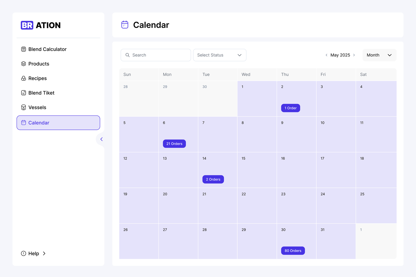 Календарь внутри CRM