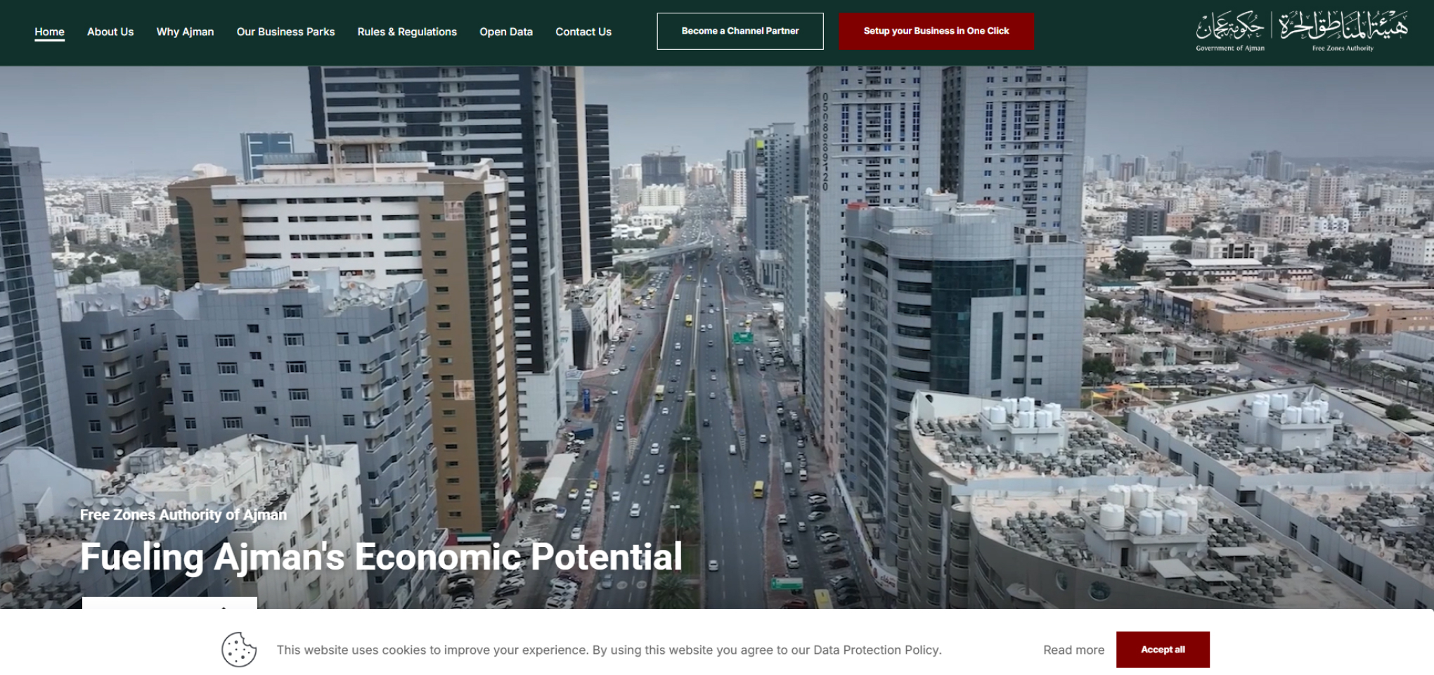 Сайт Free Zone assets of Ajman