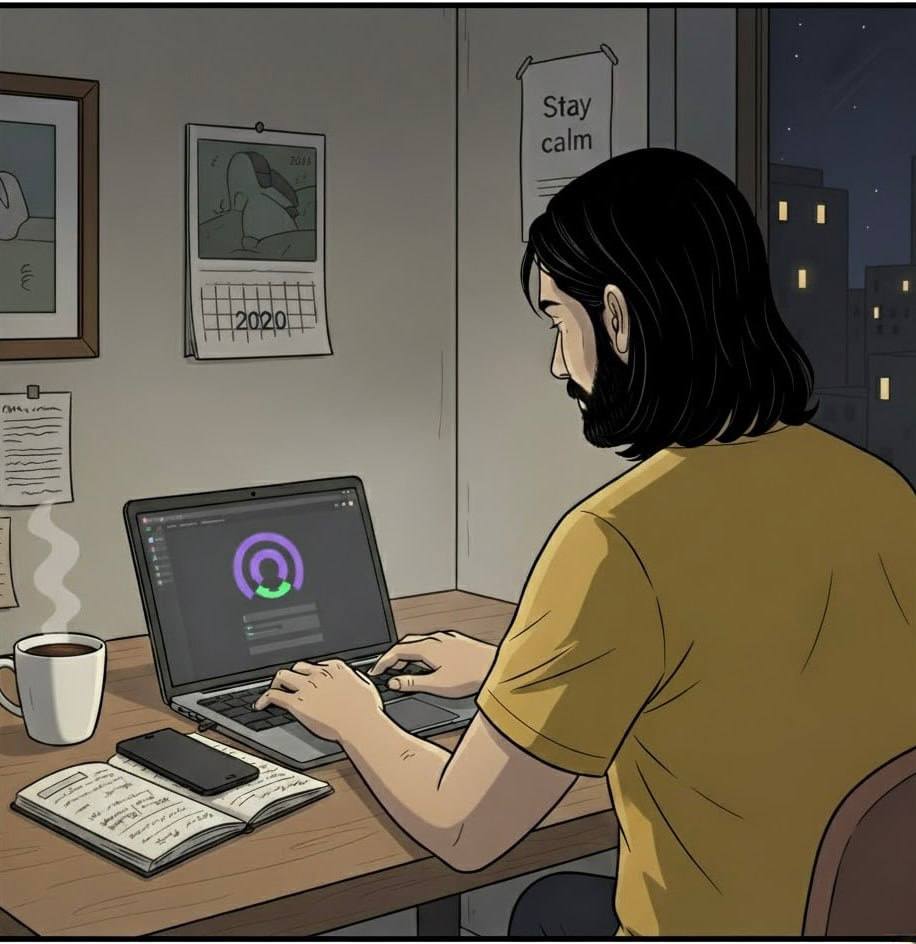 Иллюстрация к истории Callibri: Иван Шкиря работает над новым продуктом