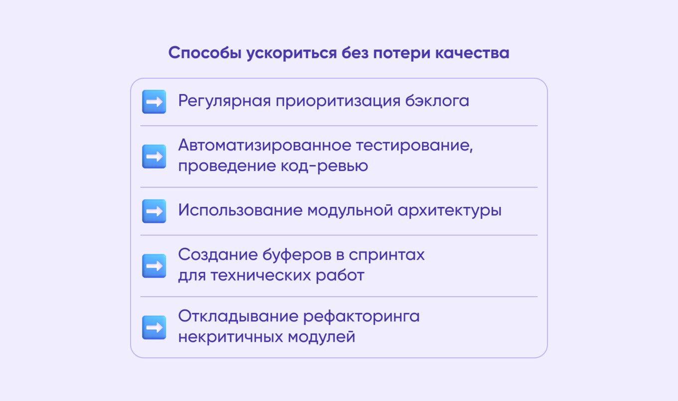 Как ускорить релиз без потери качества и накопления техдолга