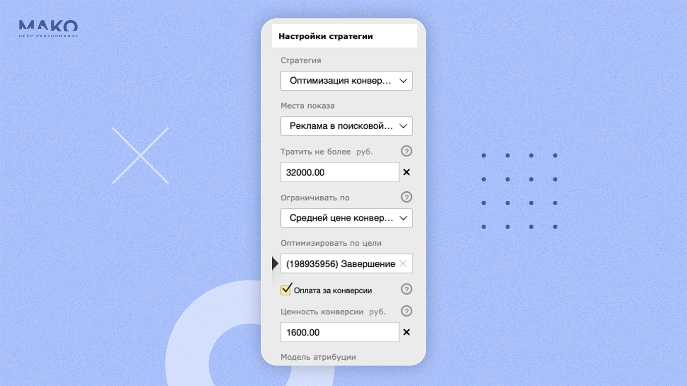 Яндекс Директа, настройка стратегии