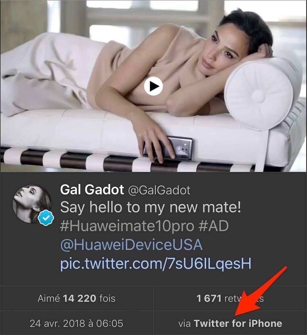 Рекламный пост актрисы Галь Гадот в социальных сетях