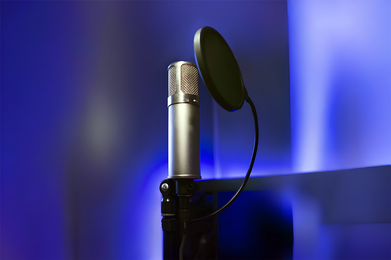 Студийный микрофон для записи голоса медитаций в студии TINYAK.RU