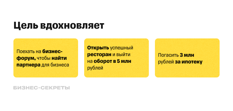 Конкретная цель вдохновляет