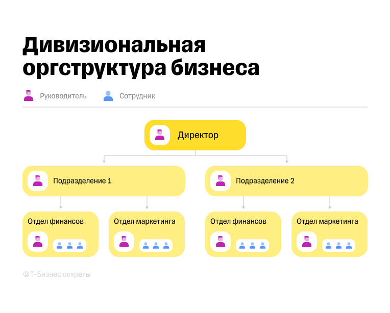 Пример дивизиональной оргструктуры