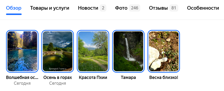 Информация с Яндекс Карт