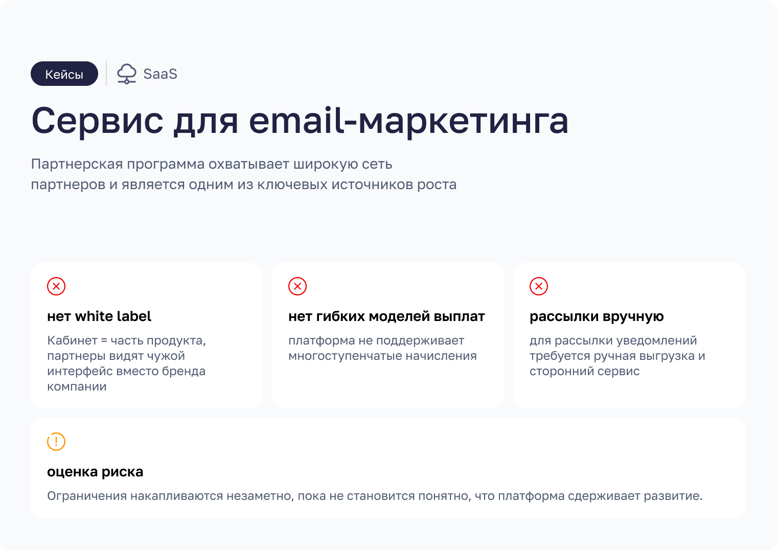 Инфографика с функциональными ограничениями зарубежной платформы для партнерской программы