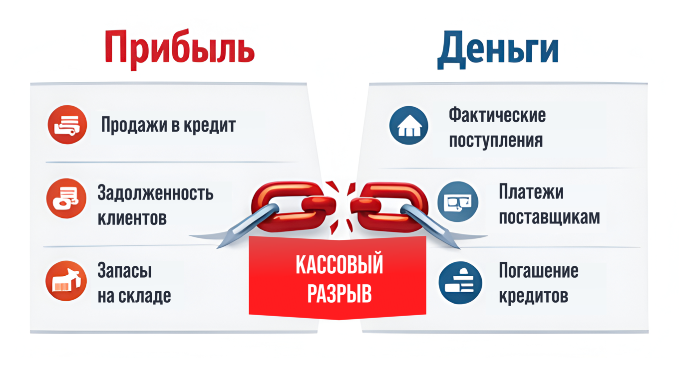 Схема: прибыль vs денежный поток