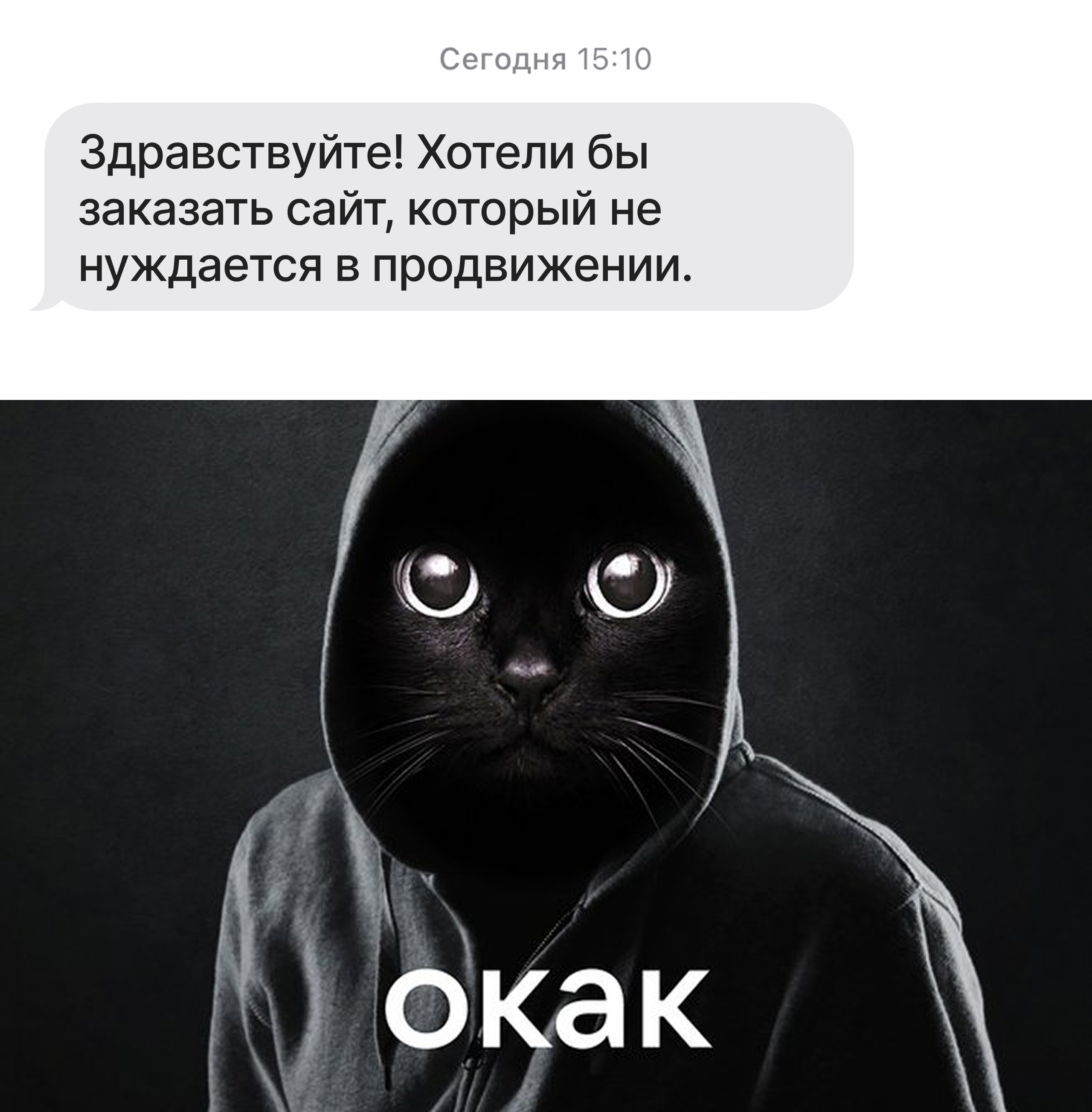 Запрос на создание сайта, который не нуждается в продвижении