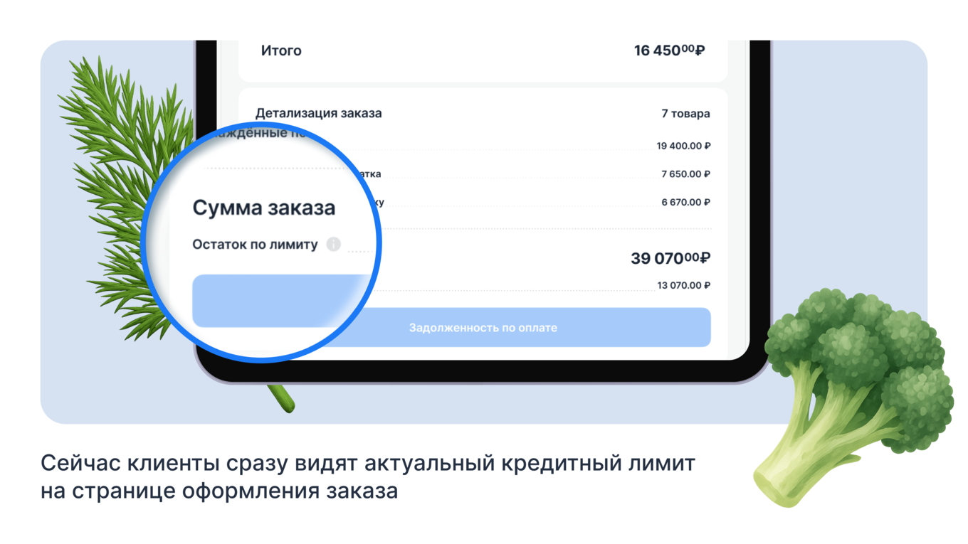 Страница заказа в приложении