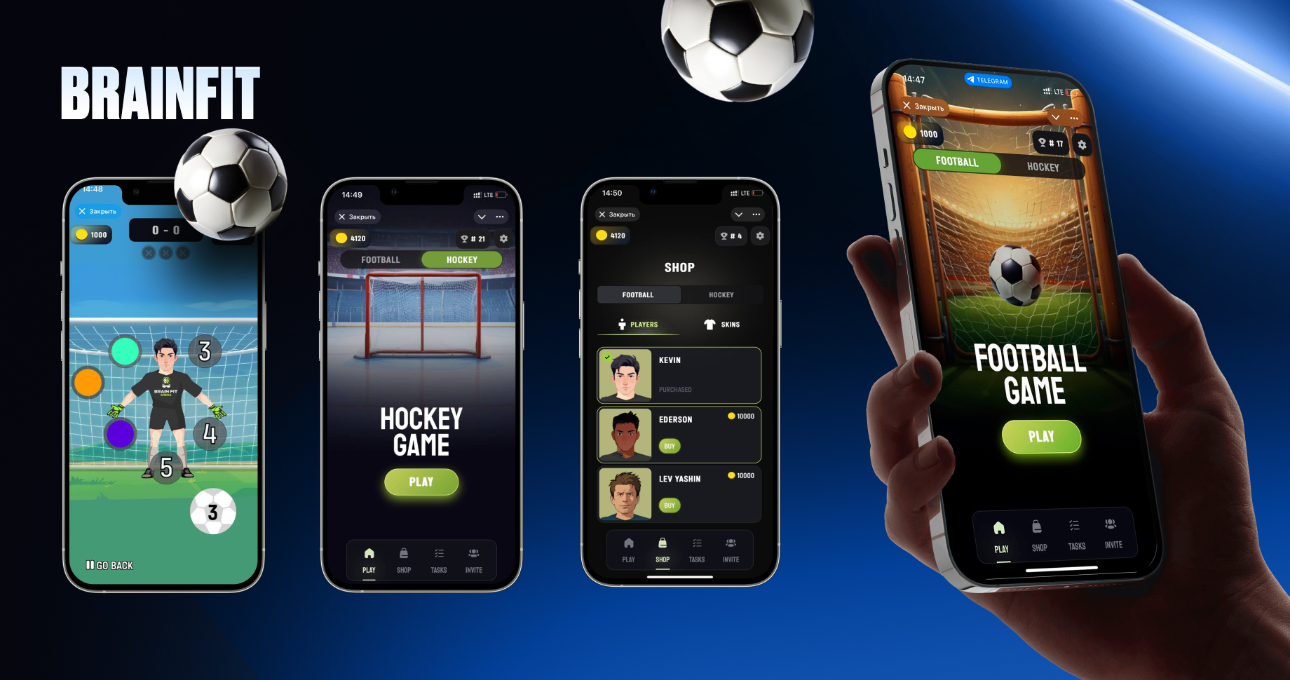 BrainFit телеграм Mini Apps - разработанный нашей студией