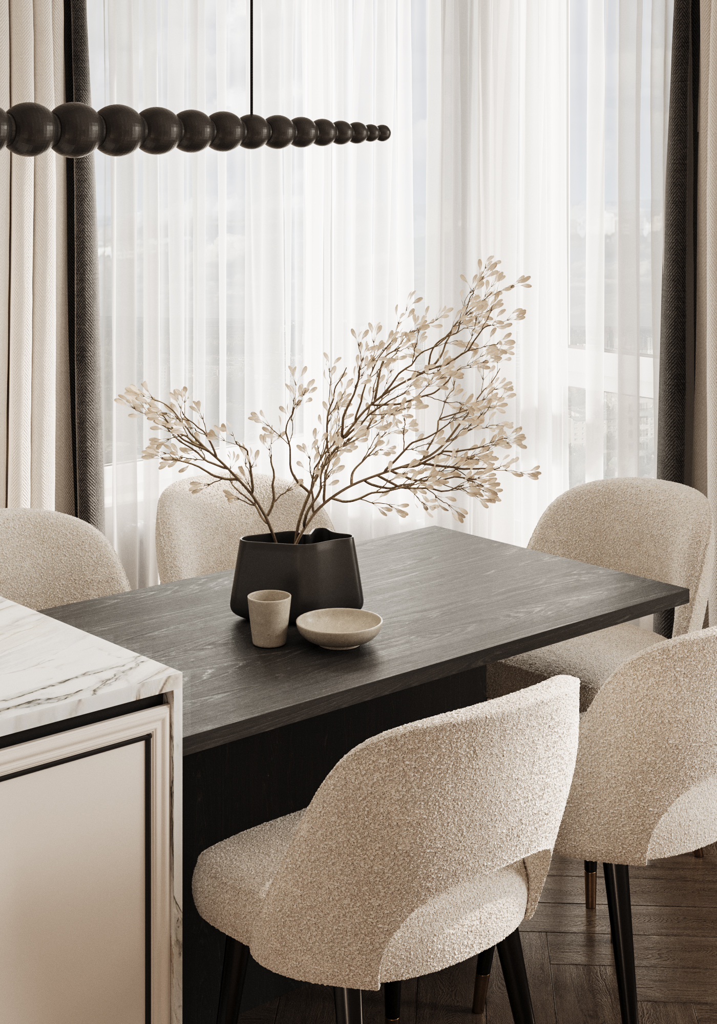 Стол в дизайне кухни