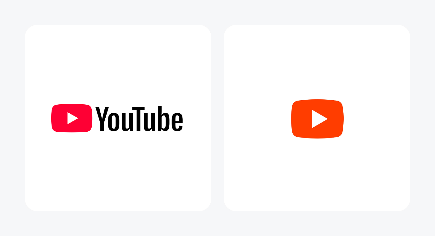 Полный логотип YouTube и его фавикон