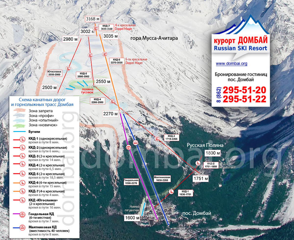 Домбай горнолыжный курорт карта трасс