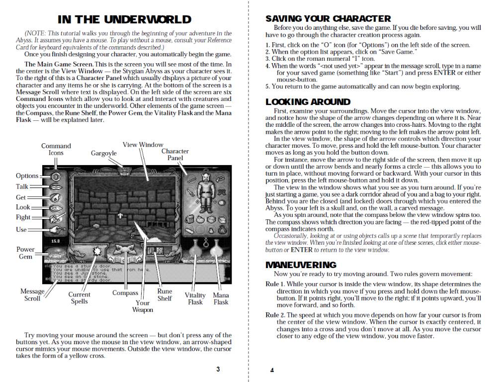 Разворот из манула Ultima Underworld. Источник: Blue Sky Productions