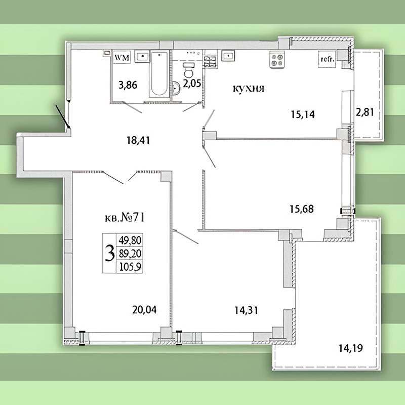 Такие планировки трехкомнатных квартир предлагает наш застройщик. Источник:&nbsp;vid60.ru