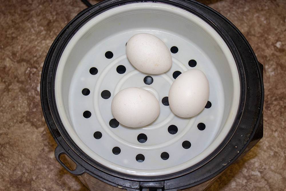 Пока на паровой подставке варятся яйца, в чаше можно тоже что-то приготовить, например, кашу