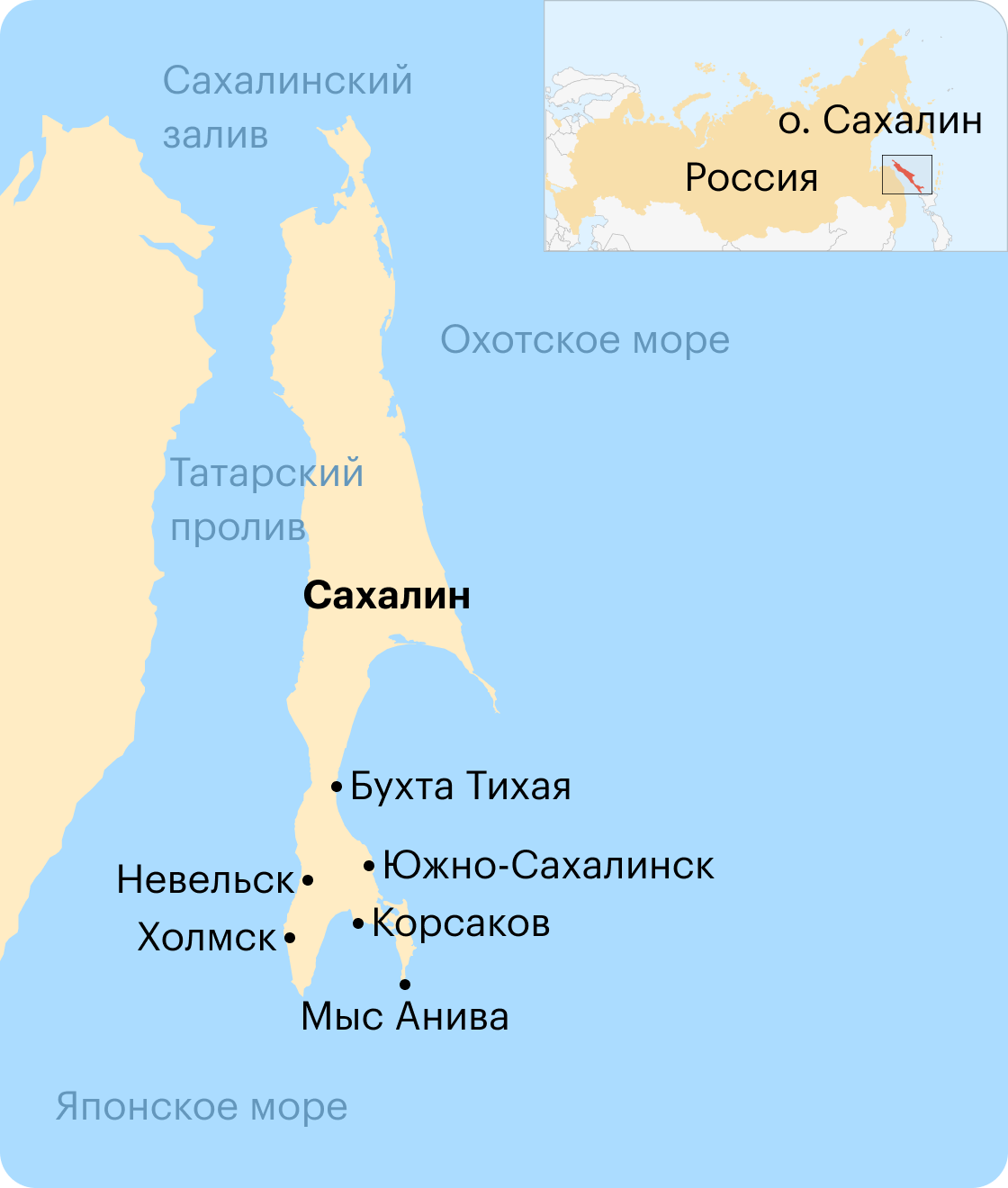 Бухта тихая сахалин карта