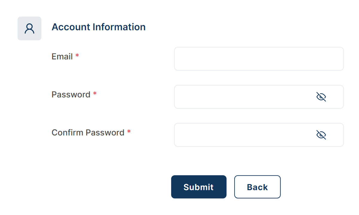При регистрации нужно указать почту и придумать пароль для входа в личный кабинет. Источник: molina.imigrasi.go.id