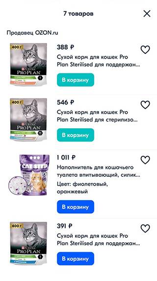 Заказ на «Озоне»