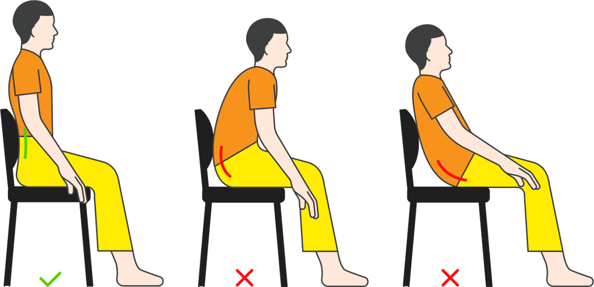 Правильная осанка сидя за столом. Правильная сидячая поза. Неправильное положение сидя за компьютером. Правильная поза за столом. Правильное сидение за компьютером.