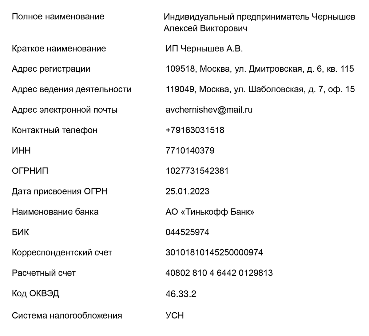 Карточка предприятия: образец для ИП и ООО на 2023 год, бланки для ...