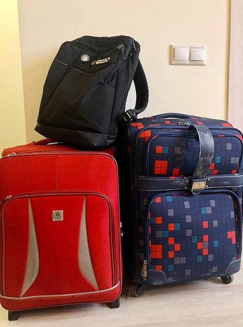 Чемоданы и рюкзак, с которыми мы переезжали летом