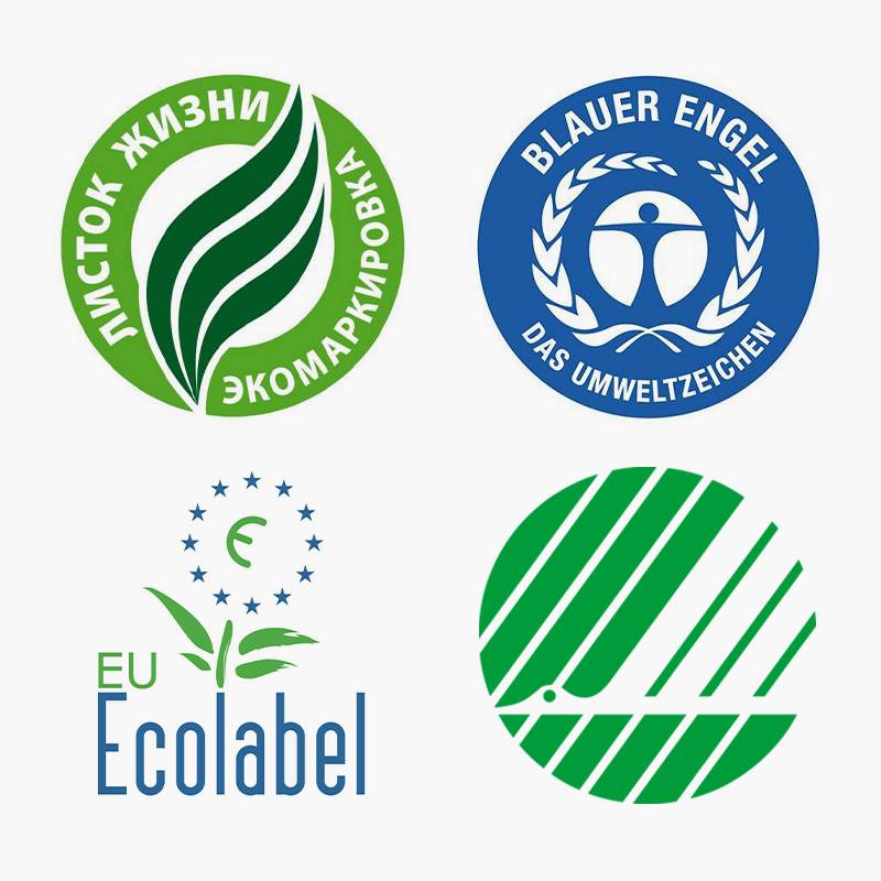 Такие экомаркировки можно встретить на банке с краской: Vitality Leaf, Blue Angel, EU Ecolabel, Nordic Swan. Они показывают, что краска безопасна для&nbsp;здоровья и окружающей среды
