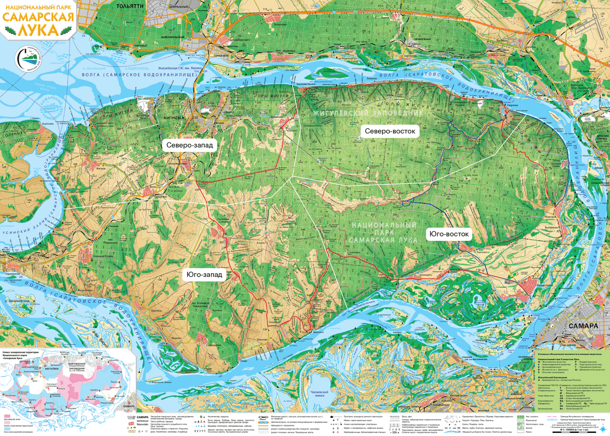 Карта нацпарка с обозначением мест под&nbsp;палатки и веломаршрутами