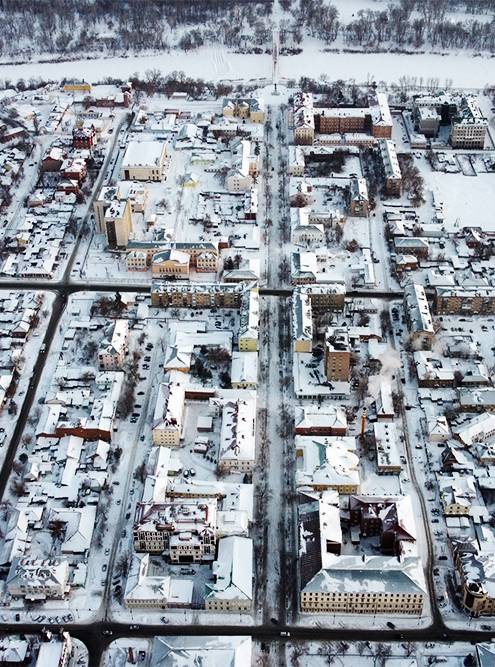 Центр Оренбурга представляет собой квадрат, разделенный улицами на строгие прямоугольники. Источник: Сергей Кутимский
