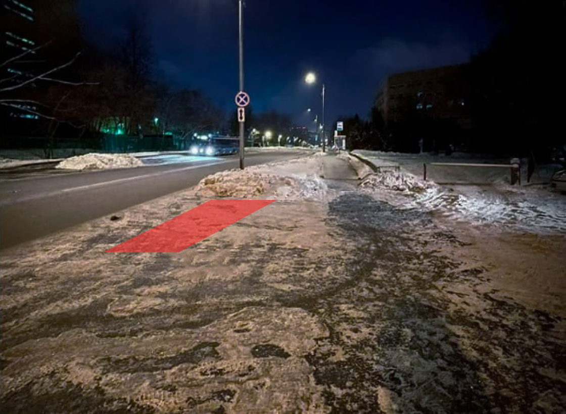 На фото красным обозначено место, где&nbsp;я припарковался