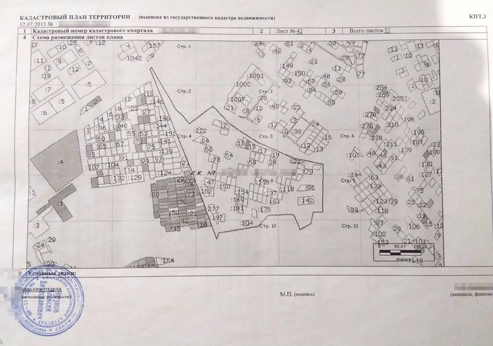 Кадастровый план территории, где находился наш участок