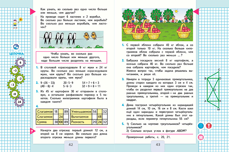 Примеры задач из учебника по математике для третьего класса