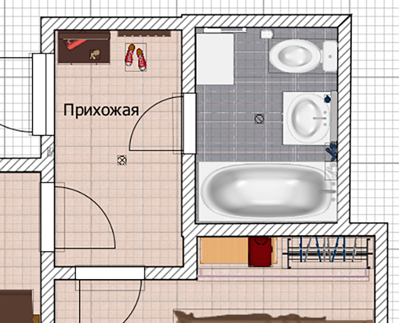 Ремонт санузла в студии