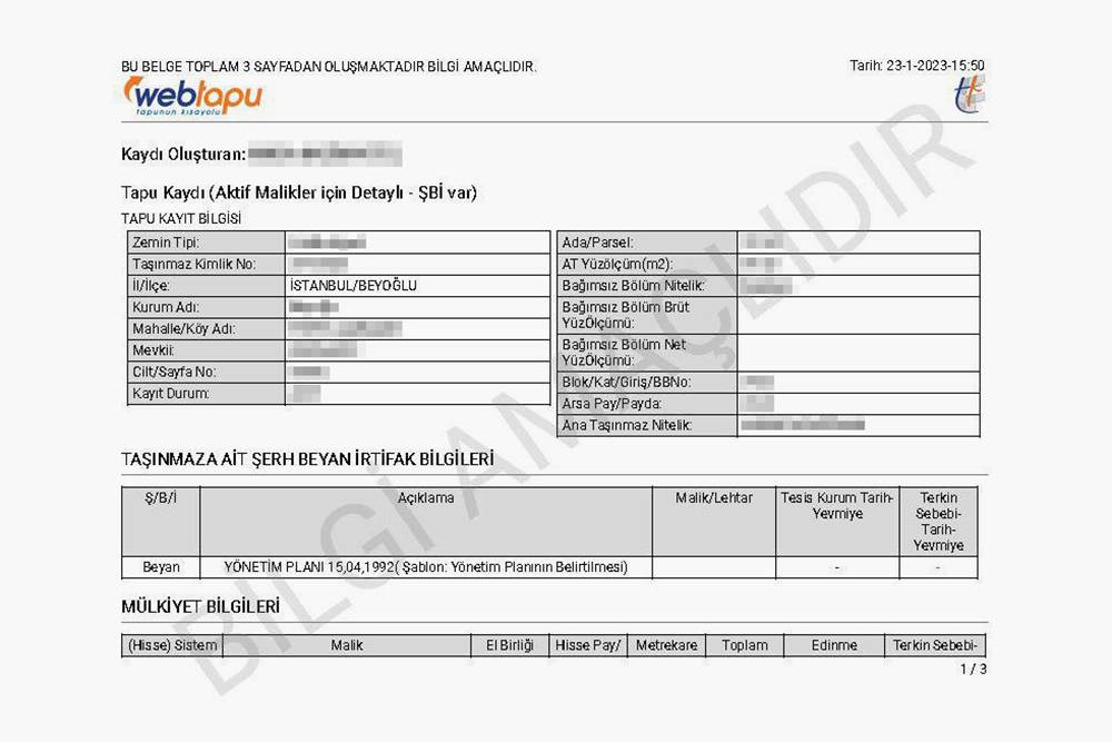 Свидетельство о праве собственности на недвижимость в Турции