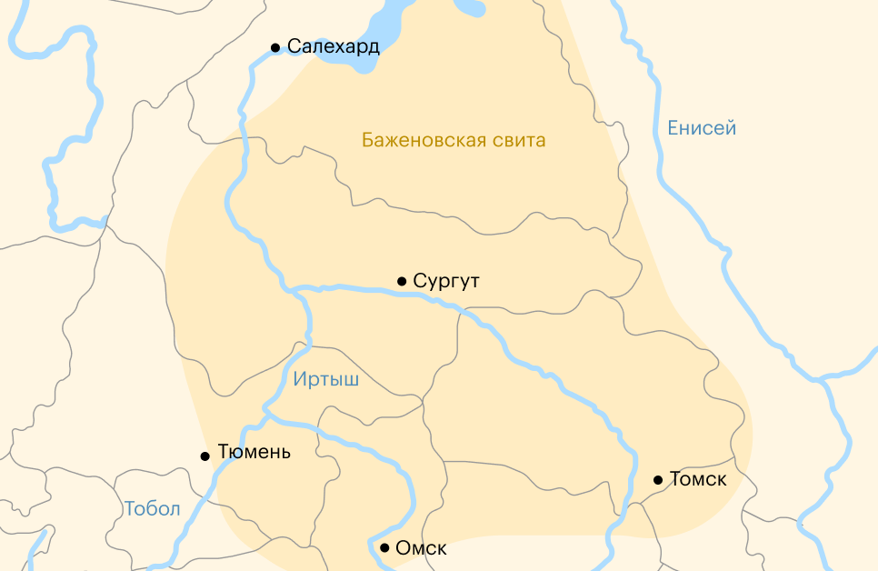 Географическое расположение Баженовской свиты. Источник: «Газпром-нефть»